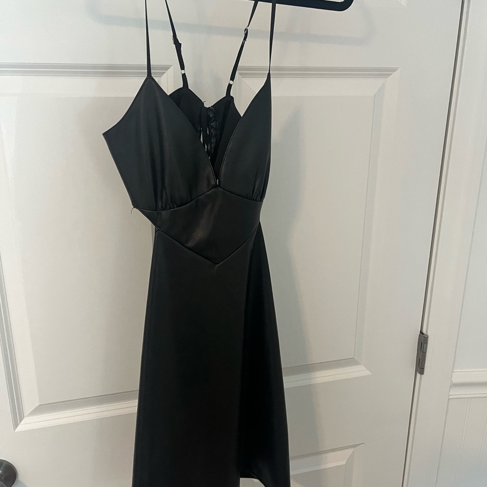 Sky to Moon Criss Cross Cutout Leather mini Dress (from Cattivo)